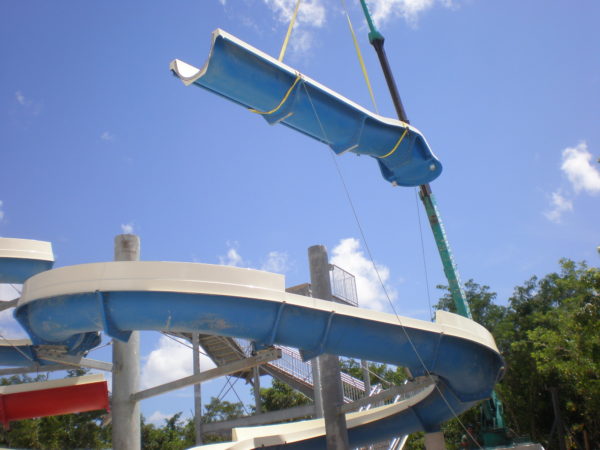 Playa Mia Beach Resort Fiberglass Slide Construction